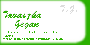 tavaszka gegan business card